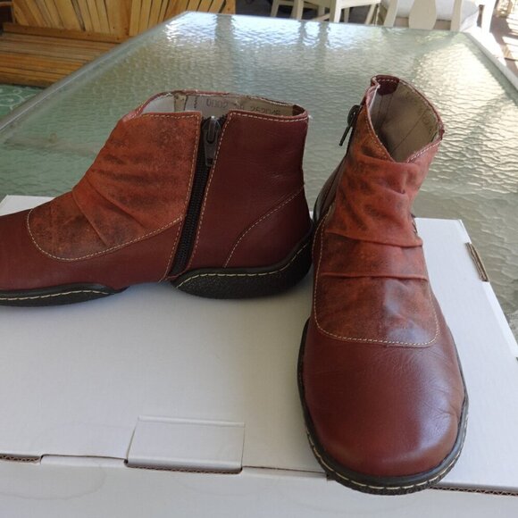 J.gean Brazian leather women's ankle boots side zip padded insole size 7-71/2 US - Picture 15 of 16